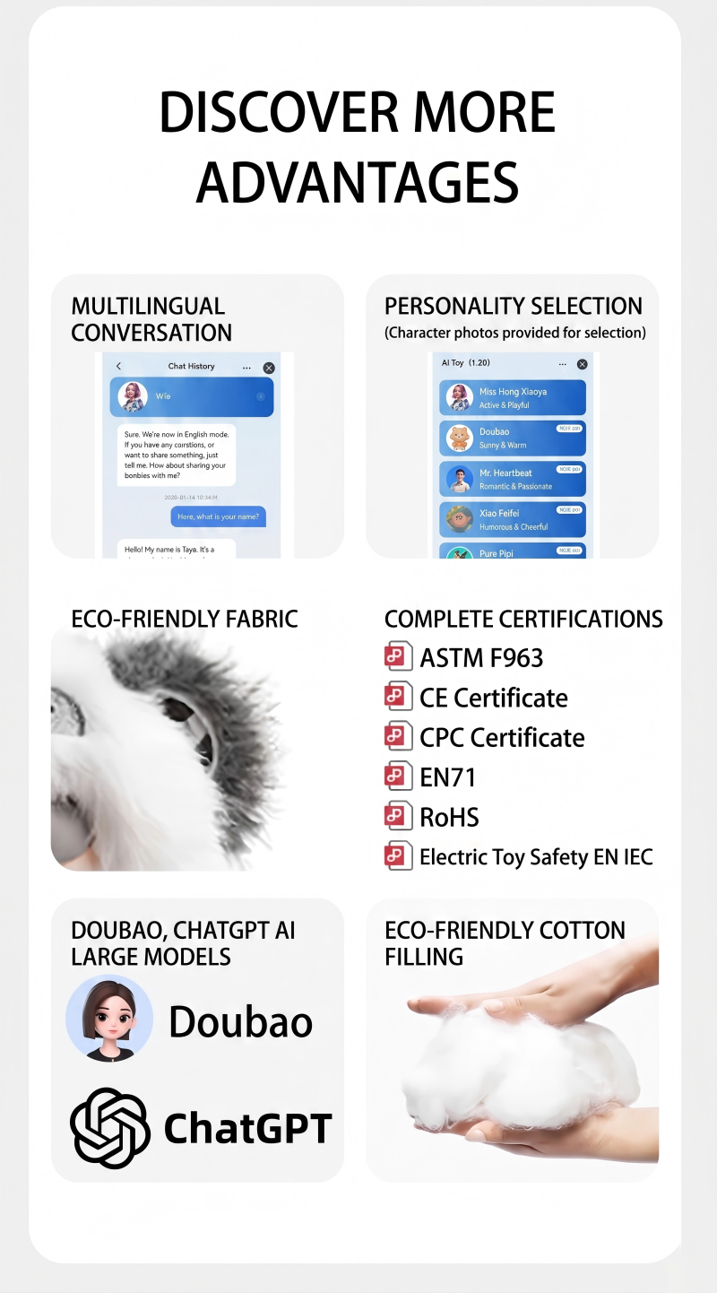 NuoNuo AI Smart Talking Plush Toy for Kids - Interactive Companion with Wi-Fi & Bluetooth Speaker - Perfect Gift for Children